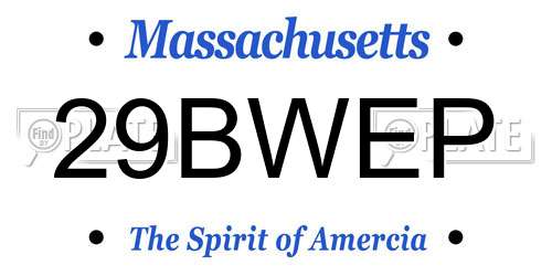 29BWEP Massachusetts License Plate