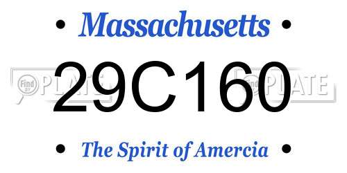 29C160 Massachusetts License Plate