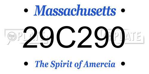 29C290 Massachusetts License Plate