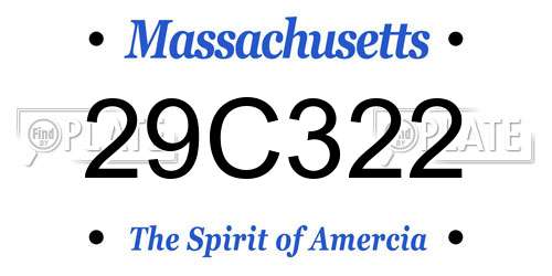 29C322 Massachusetts License Plate