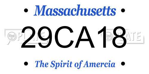 29CA18 Massachusetts License Plate