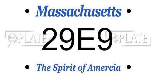 29E9 Massachusetts License Plate