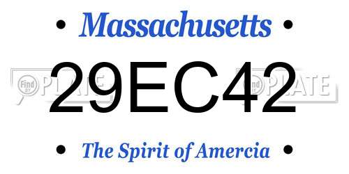29EC42 Massachusetts License Plate