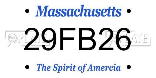 29FB26 Massachusetts License Plate