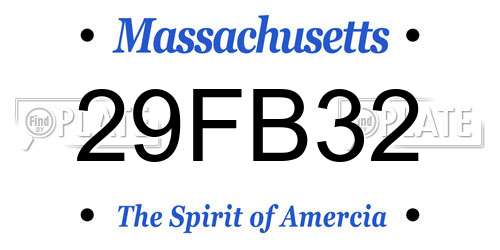 29FB32 Massachusetts License Plate