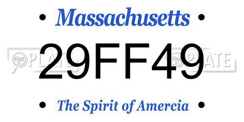 29FF49 Massachusetts License Plate