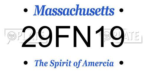 29FN19 Massachusetts License Plate
