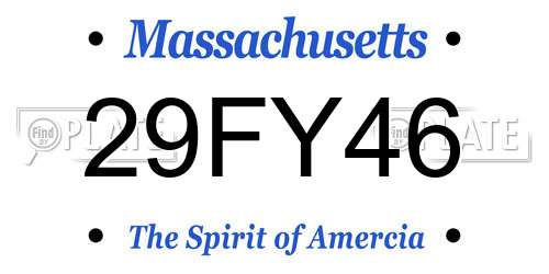 29FY46 Massachusetts License Plate