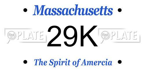 29K Massachusetts License Plate