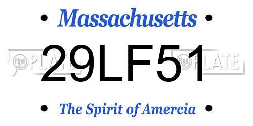 29LF51 Massachusetts License Plate