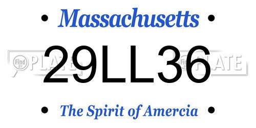 29LL36 Massachusetts License Plate