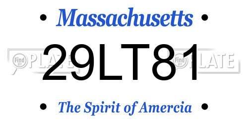 29LT81 Massachusetts License Plate