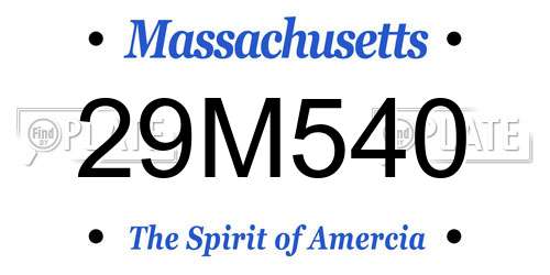 29M540 Massachusetts License Plate