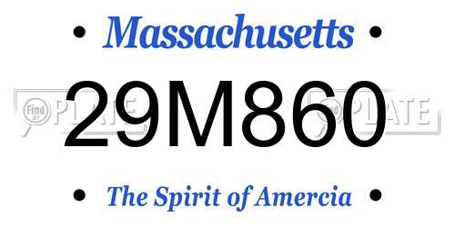29M860 Massachusetts License Plate