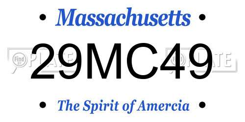 29MC49 Massachusetts License Plate