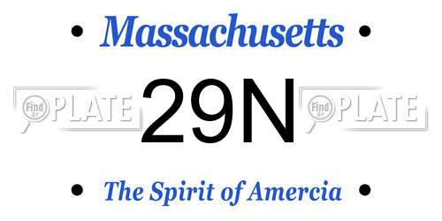29N Massachusetts License Plate