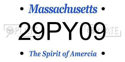 29PY09 Massachusetts License Plate