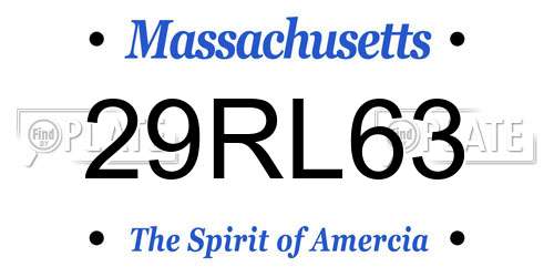 29RL63 Massachusetts License Plate