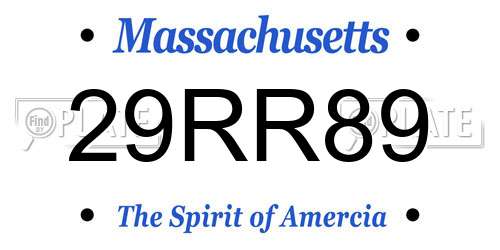 29RR89 Massachusetts License Plate