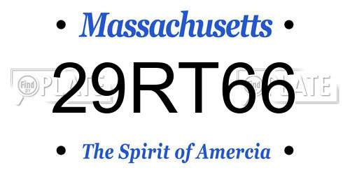29RT66 Massachusetts License Plate