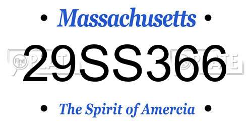 29SS366 Massachusetts License Plate