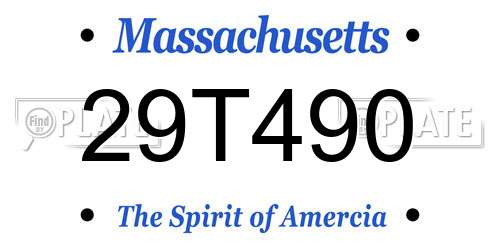 29T490 Massachusetts License Plate