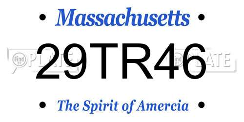 29TR46 Massachusetts License Plate