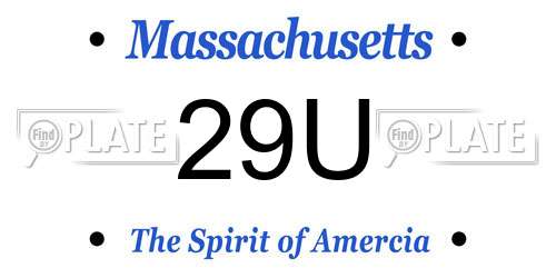 29U Massachusetts License Plate