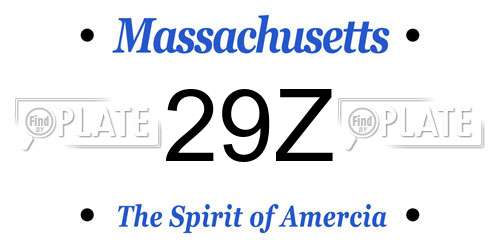 29Z Massachusetts License Plate