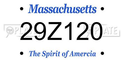 29Z120 Massachusetts License Plate