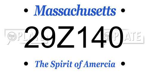 29Z140 Massachusetts License Plate