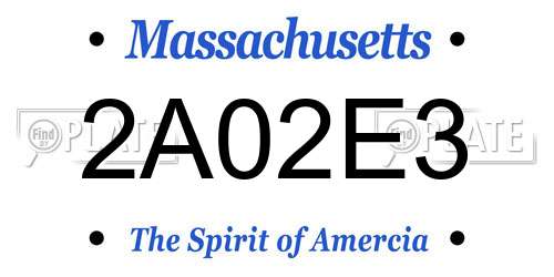2A02E3 Massachusetts License Plate