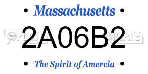 2A06B2 Massachusetts License Plate