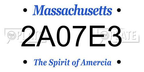 2A07E3 Massachusetts License Plate