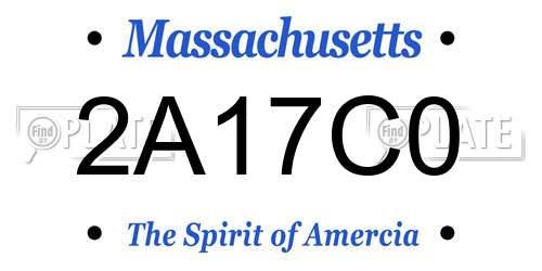 2A17C0 Massachusetts License Plate