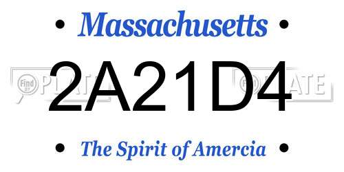 2A21D4 Massachusetts License Plate