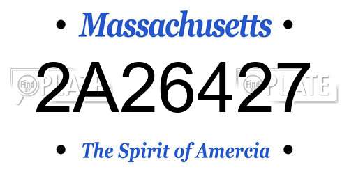 2A26427 Massachusetts License Plate