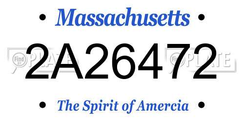 2A26472 Massachusetts License Plate