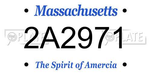 2A2971 Massachusetts License Plate
