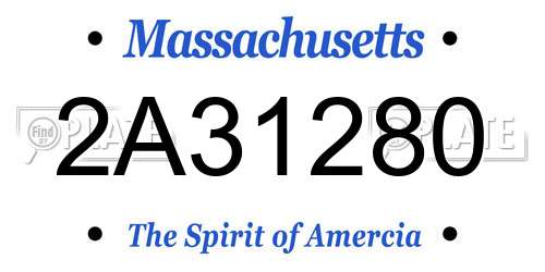 2A31280 Massachusetts License Plate