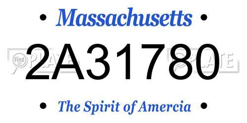 2A31780 Massachusetts License Plate