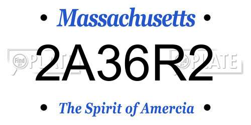 2A36R2 Massachusetts License Plate