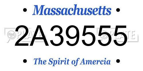 2A39555 Massachusetts License Plate