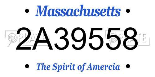 2A39558 Massachusetts License Plate