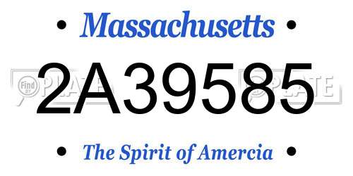 2A39585 Massachusetts License Plate