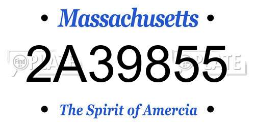 2A39855 Massachusetts License Plate
