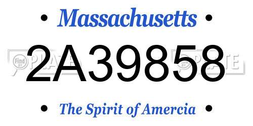 2A39858 Massachusetts License Plate