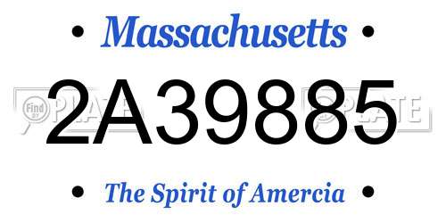2A39885 Massachusetts License Plate