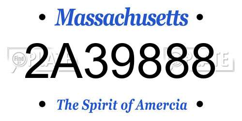 2A39888 Massachusetts License Plate