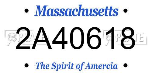 2A40618 Massachusetts License Plate